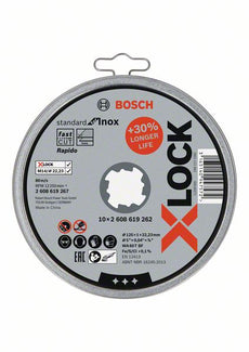 X-LOCK Standard for Inox 10x115x1x22.23mm Straight Cutting Product picture, non-packaged (Print)