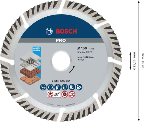 Standard for Universal Diamond Cutting Disc Standard for Universal Diamond Cutting Disc (150 / 22.23 / 2.4)