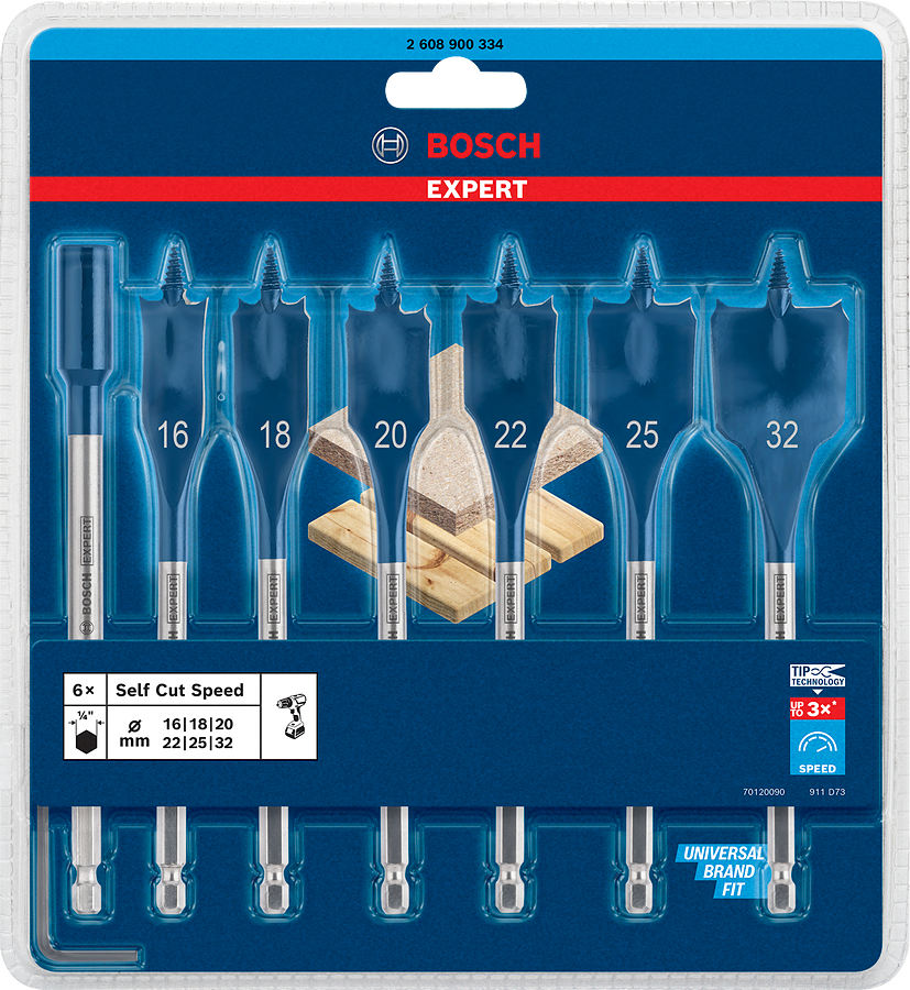EXPERT Self Cut Speed Spade Bit Sets (7 Pcs)