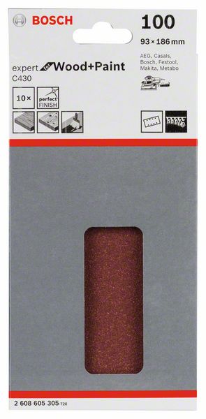 C430 sanding sheet, pack of 10 Reprezentativní obrázek zabaleného výrobku, zpředu