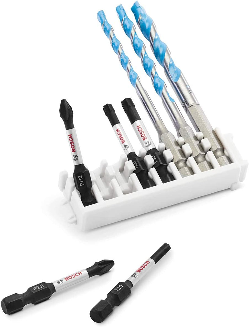 Pack of 7 impact control screw driver bits 50mm, Pick and Clic PH2, PZ2, T15, T20, T25, T30, Universal Holder Quick Release Pack of 7 impact control screw driver bits 50mm, Pick and Clic PH2, PZ2, T15, T20, T25, T30, Universal Holder Quick Release