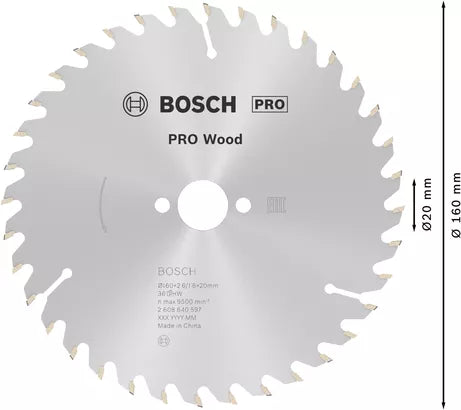 PRO Wood Circular Saw Blade (160 / 36 / 2.6)