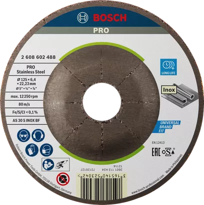 PRO Stainless Steel Bonded Grinding Disc (125 / 22.23)