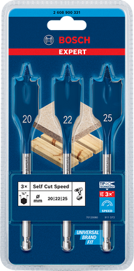 EXPERT Self Cut Speed Spade Bit Sets (3 Pcs)