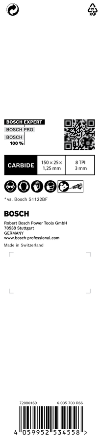 EXPERT ‘Thick Tough Metal’ S 955 CHC Reciprocating Saw Blade 1-pc (1.0 )