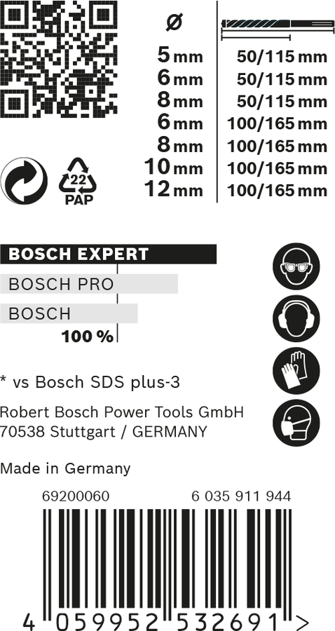 Sady vrtáků EXPERT SDS plus-7X do kladiv (7 Ks)