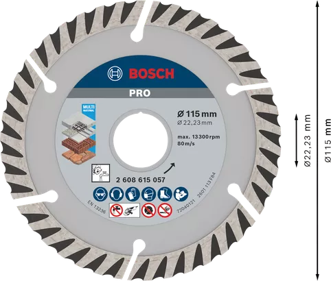 PRO Multi Material Diamond Cutting Disc 115x22.23 (115 / 22.23 / 2)