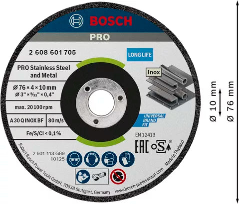 Expert for INOX 2 pcs x 76 x 4 x 10mm grinding disc (76 / 4)